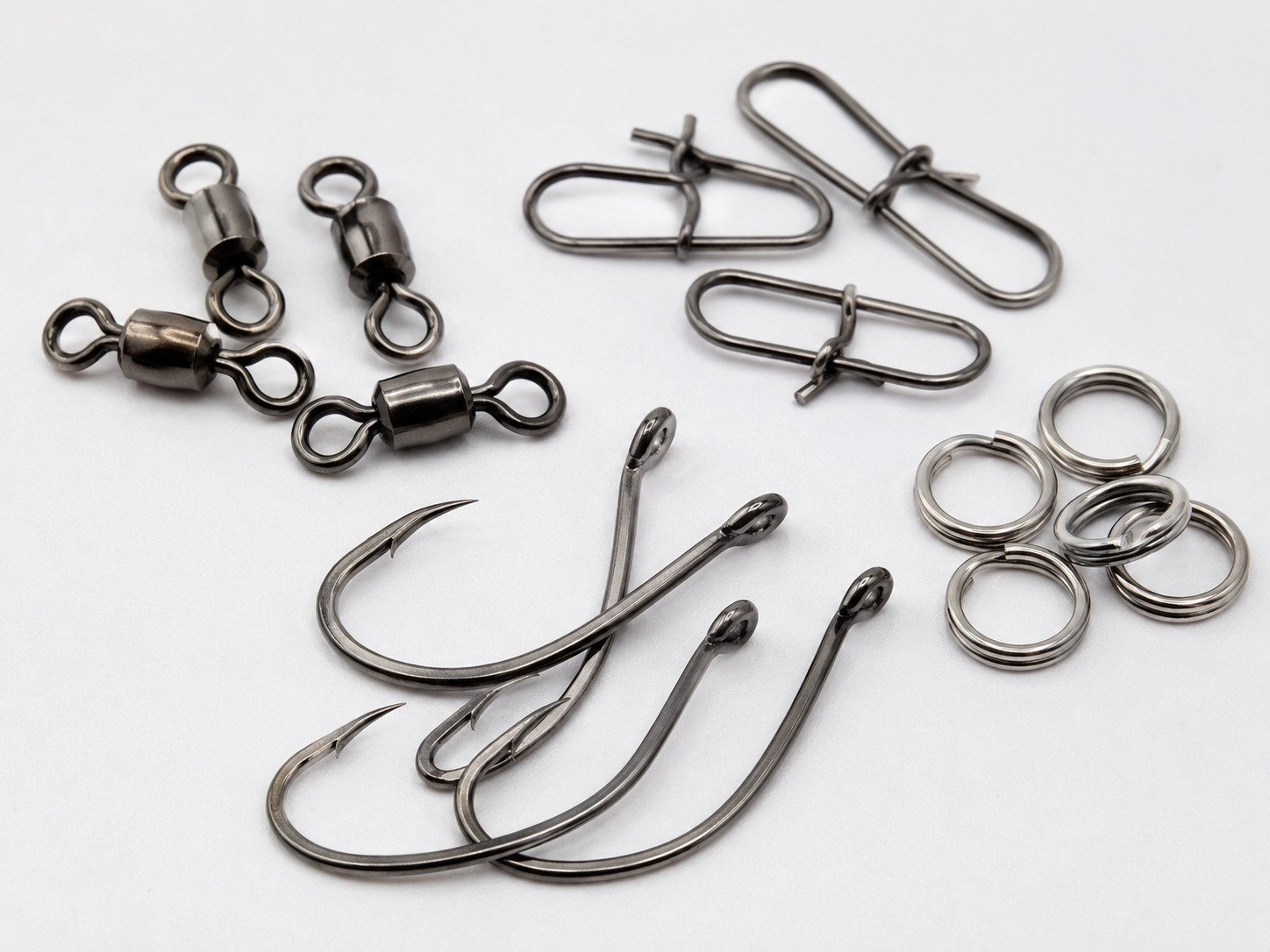Terminal tackle OEM com snaps swivels hooks e split rings para atacado no Brasil